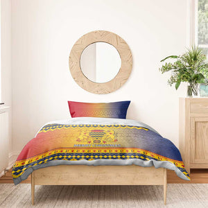 Afro Chad Christmas Bedding Set Coat Of Arms With African Pattern