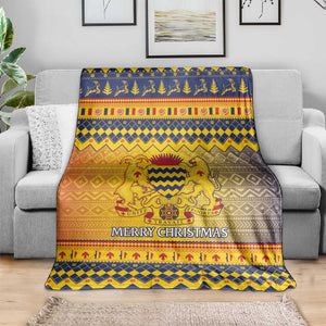 Afro Chad Christmas Blanket Coat Of Arms With African Pattern