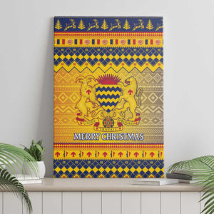 Afro Chad Christmas Canvas Wall Art Coat Of Arms With African Pattern