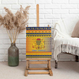 Afro Chad Christmas Canvas Wall Art Coat Of Arms With African Pattern