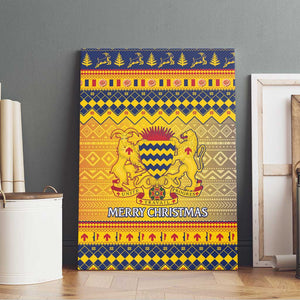 Afro Chad Christmas Canvas Wall Art Coat Of Arms With African Pattern