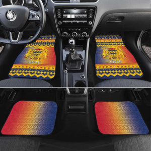 Afro Chad Christmas Car Mats Coat Of Arms With African Pattern