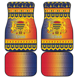 Afro Chad Christmas Car Mats Coat Of Arms With African Pattern