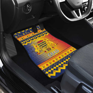 Afro Chad Christmas Car Mats Coat Of Arms With African Pattern