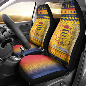 Afro Chad Christmas Car Seat Cover Coat Of Arms With African Pattern