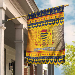 Afro Chad Christmas Garden Flag Coat Of Arms With African Pattern