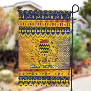 Afro Chad Christmas Garden Flag Coat Of Arms With African Pattern