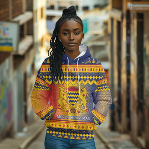 Afro Chad Christmas Hoodie Coat Of Arms With African Pattern