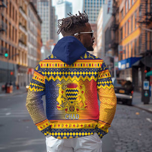 Afro Chad Christmas Hoodie Coat Of Arms With African Pattern