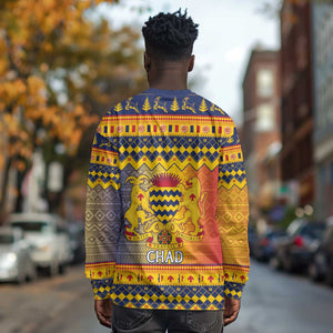 Afro Chad Christmas Long Sleeve Shirt Coat Of Arms With African Pattern