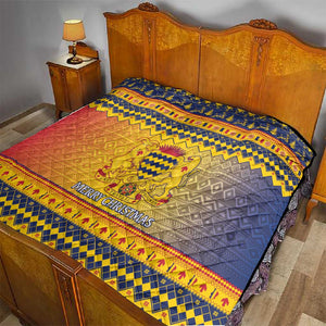 Afro Chad Christmas Quilt Coat Of Arms With African Pattern