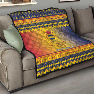 Afro Chad Christmas Quilt Coat Of Arms With African Pattern