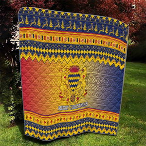 Afro Chad Christmas Quilt Coat Of Arms With African Pattern