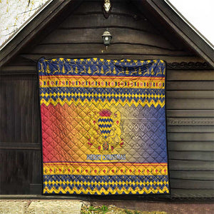 Afro Chad Christmas Quilt Coat Of Arms With African Pattern