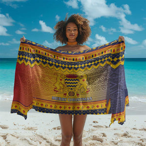 Afro Chad Christmas Sarong Coat Of Arms With African Pattern