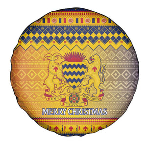 Afro Chad Christmas Spare Tire Cover Coat Of Arms With African Pattern