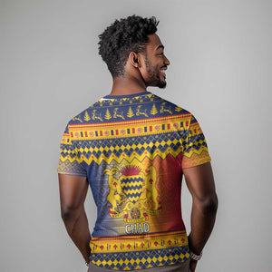 Afro Chad Christmas T shirt Coat Of Arms With African Pattern