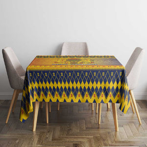 Afro Chad Christmas Tablecloth Coat Of Arms With African Pattern