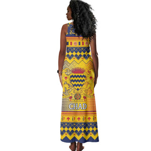 Afro Chad Christmas Tank Maxi Dress Coat Of Arms With African Pattern