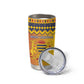 Afro Chad Christmas Tumbler Cup Coat Of Arms With African Pattern