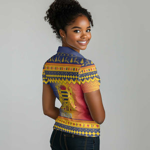 Afro Chad Christmas Women Polo Shirt Coat Of Arms With African Pattern