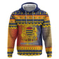 Afro Chad Christmas Zip Hoodie Coat Of Arms With African Pattern