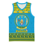 Afro Rwanda Christmas Basketball Jersey Noheli Nziza Coat Of Arms - African Pattern LT15