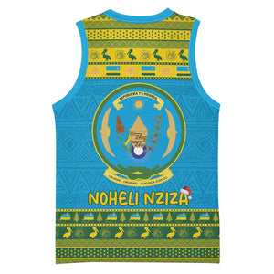 Afro Rwanda Christmas Basketball Jersey Noheli Nziza Coat Of Arms - African Pattern LT15