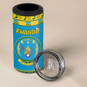 Afro Rwanda Christmas 4 in 1 Can Cooler Tumbler Noheli Nziza Coat Of Arms - African Pattern