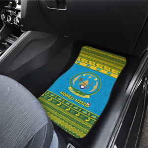 Afro Rwanda Christmas Car Mats Noheli Nziza Coat Of Arms - African Pattern