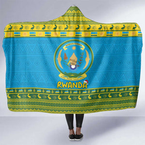 Afro Rwanda Christmas Hooded Blanket Noheli Nziza Coat Of Arms - African Pattern