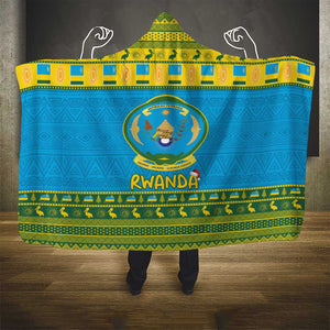 Afro Rwanda Christmas Hooded Blanket Noheli Nziza Coat Of Arms - African Pattern