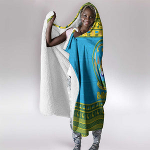 Afro Rwanda Christmas Hooded Blanket Noheli Nziza Coat Of Arms - African Pattern