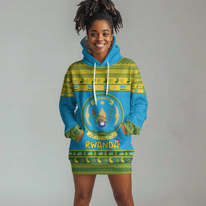 Afro Rwanda Christmas Hoodie Dress Noheli Nziza Coat Of Arms - African Pattern