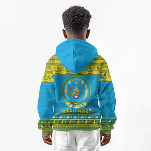 Afro Rwanda Christmas Kid Hoodie Noheli Nziza Coat Of Arms - African Pattern