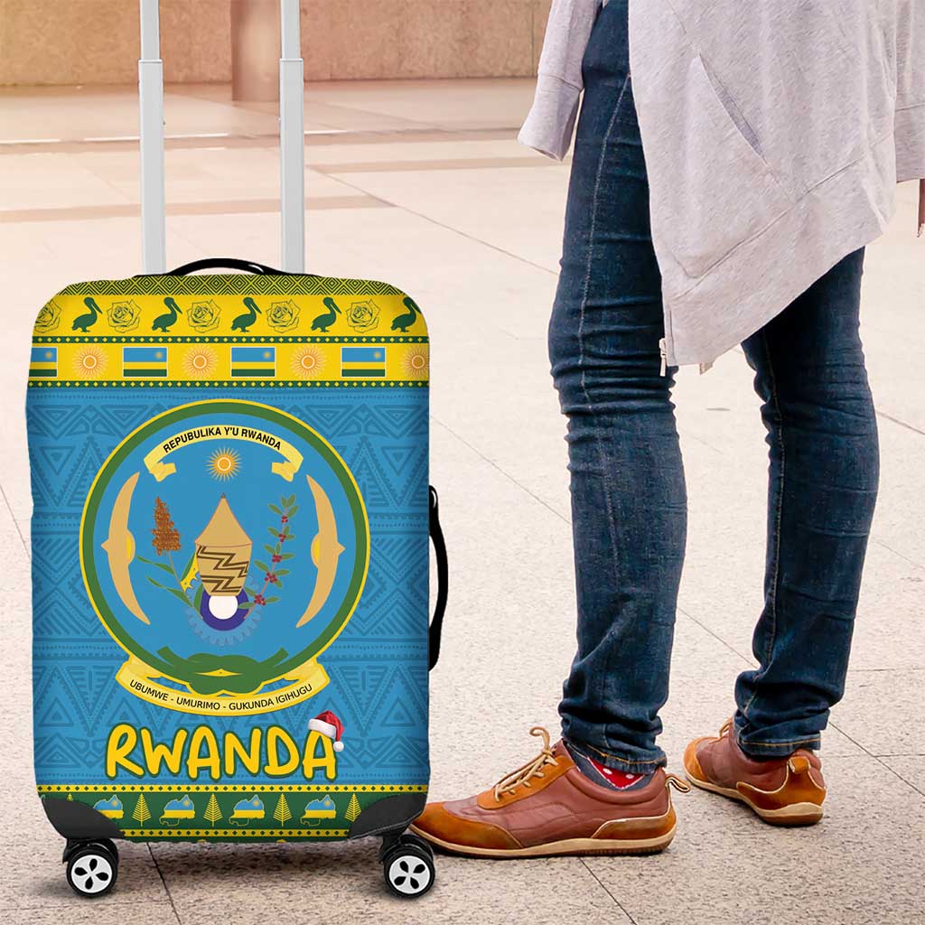 Afro Rwanda Christmas Luggage Cover Noheli Nziza Coat Of Arms - African Pattern