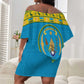 Afro Rwanda Christmas Off Shoulder Short Dress Noheli Nziza Coat Of Arms - African Pattern