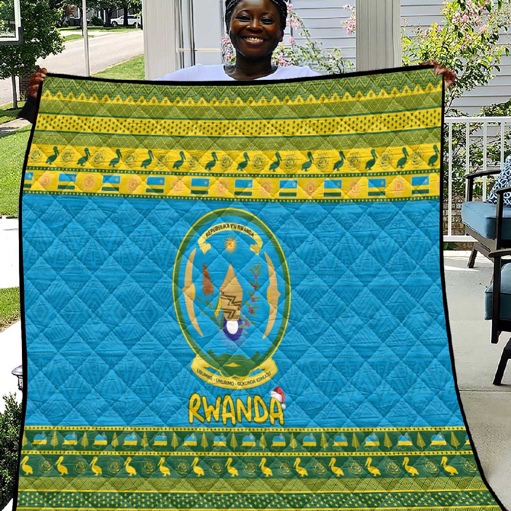 Afro Rwanda Christmas Quilt Noheli Nziza Coat Of Arms - African Pattern