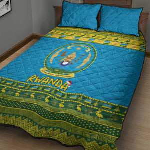 Afro Rwanda Christmas Quilt Bed Set Noheli Nziza Coat Of Arms - African Pattern