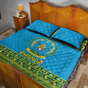 Afro Rwanda Christmas Quilt Bed Set Noheli Nziza Coat Of Arms - African Pattern