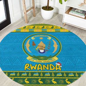 Afro Rwanda Christmas Round Carpet Noheli Nziza Coat Of Arms - African Pattern