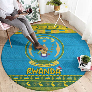 Afro Rwanda Christmas Round Carpet Noheli Nziza Coat Of Arms - African Pattern