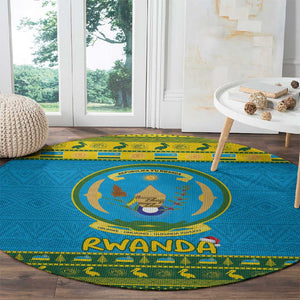 Afro Rwanda Christmas Round Carpet Noheli Nziza Coat Of Arms - African Pattern