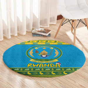 Afro Rwanda Christmas Round Carpet Noheli Nziza Coat Of Arms - African Pattern