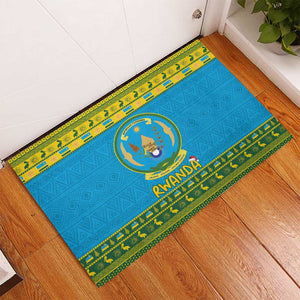 Afro Rwanda Christmas Rubber Doormat Noheli Nziza Coat Of Arms - African Pattern