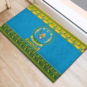 Afro Rwanda Christmas Rubber Doormat Noheli Nziza Coat Of Arms - African Pattern