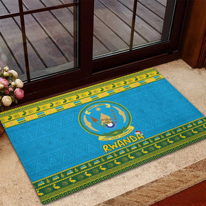 Afro Rwanda Christmas Rubber Doormat Noheli Nziza Coat Of Arms - African Pattern