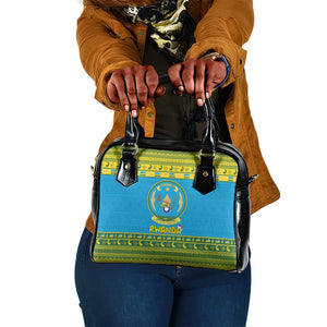 Afro Rwanda Christmas Shoulder Handbag Noheli Nziza Coat Of Arms - African Pattern