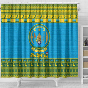 Afro Rwanda Christmas Shower Curtain Noheli Nziza Coat Of Arms - African Pattern