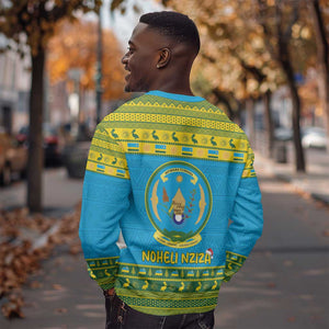 Afro Rwanda Christmas Sweatshirt Noheli Nziza Coat Of Arms - African Pattern